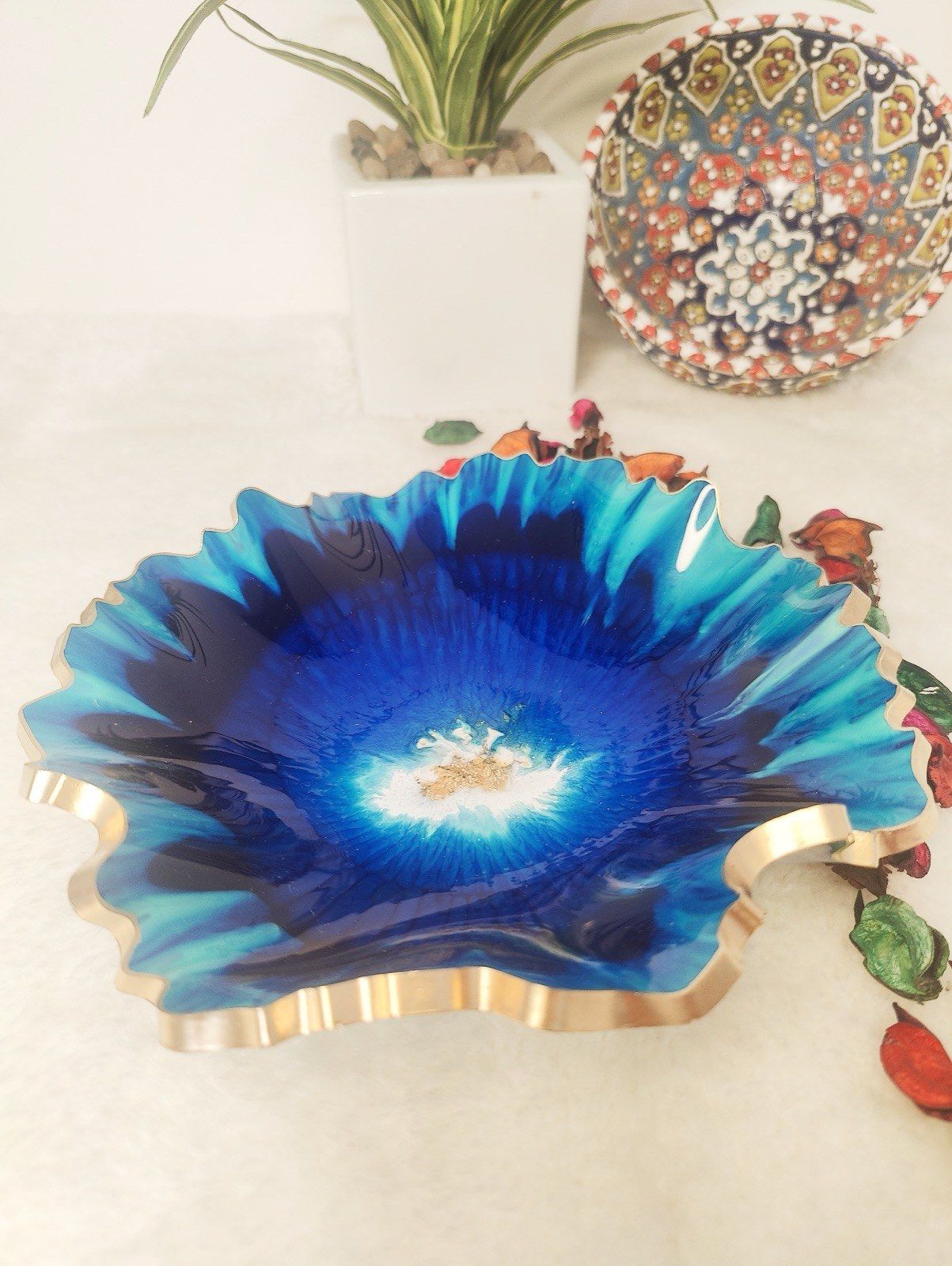Petal Trinket Dish — Royal Blue, view 1