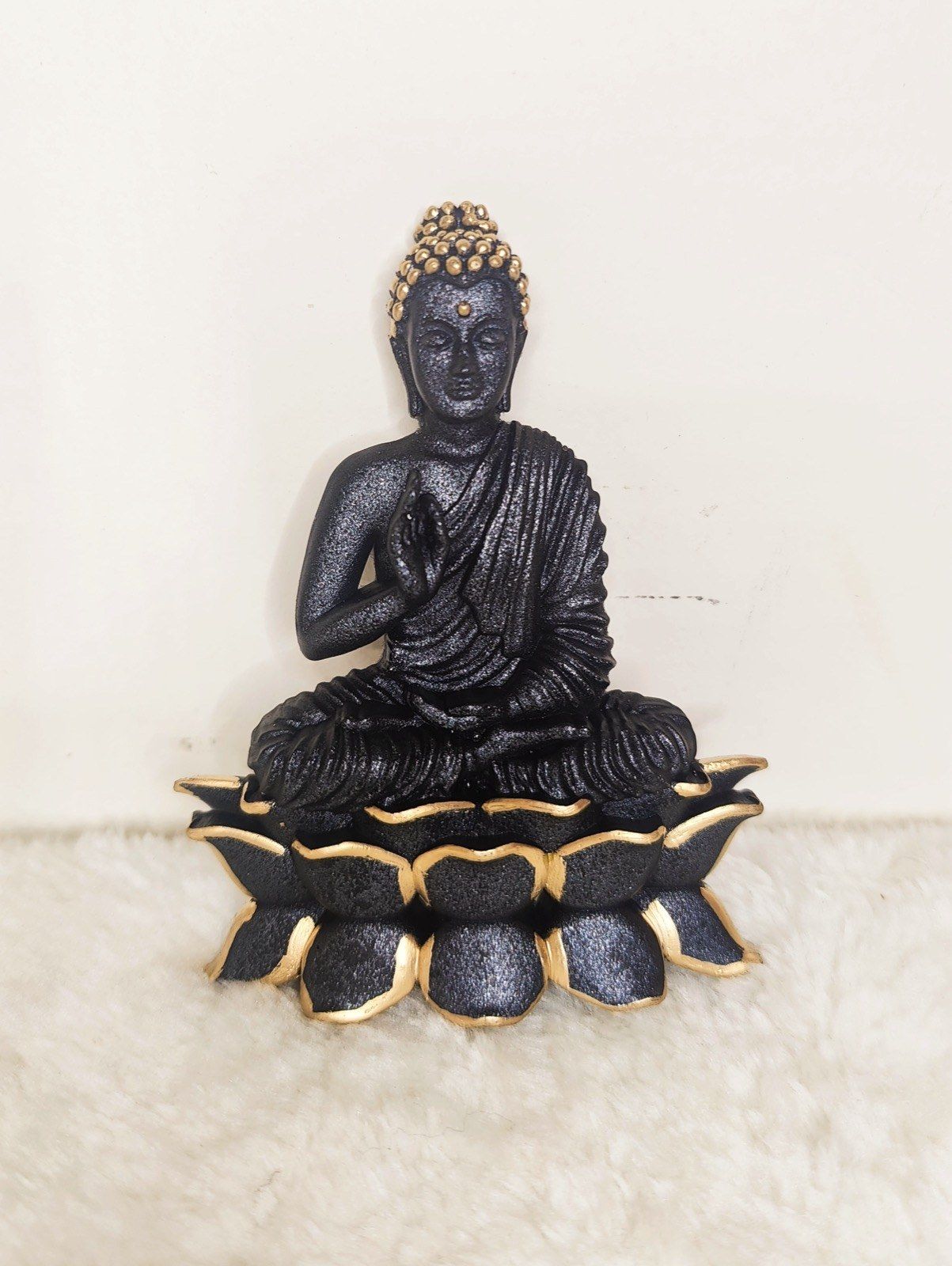 Resin Buddha on Lotus, view 1