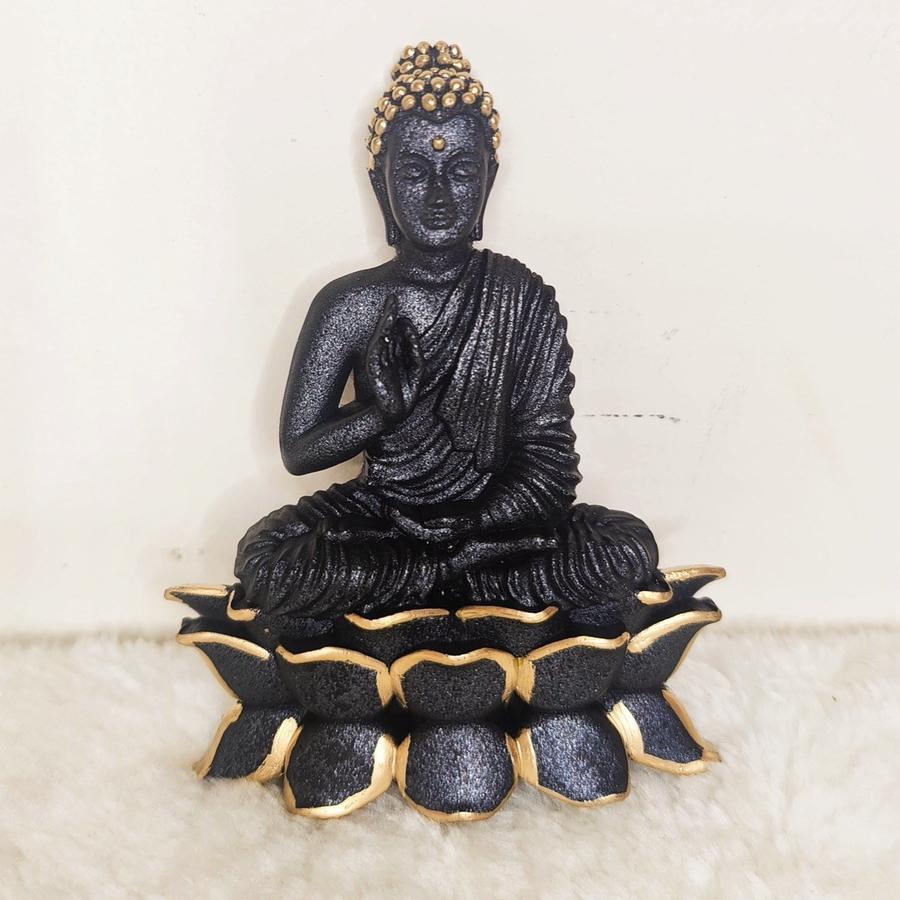 Resin Buddha on Lotus, view 1