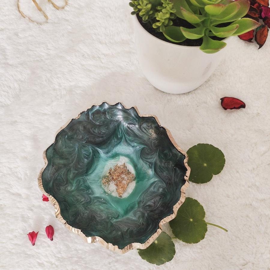 Teal Agate Trinket Dish, view 1